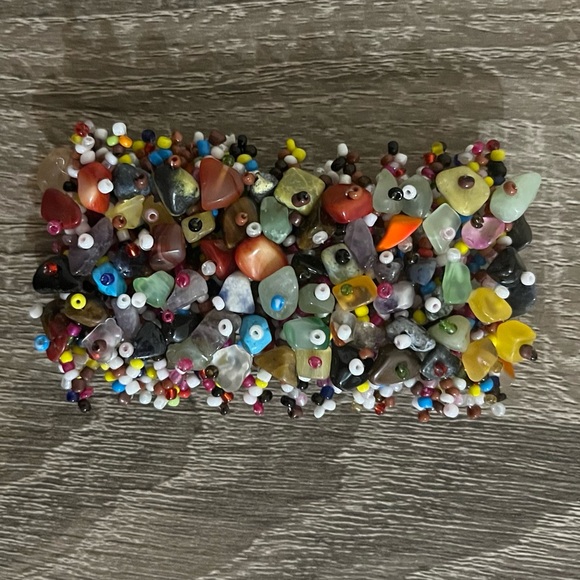 🖤 Colorful Beaded Stone Multi Bracelet Cuff - Picture 2 of 10
